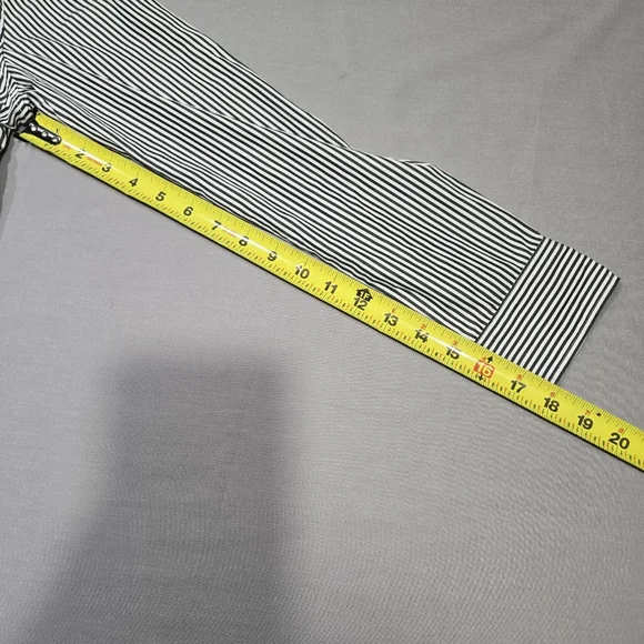 Lauren Ralph Lauren Black Label Career Black & White Striped Shirt Women’s Sz M - Picture 14 of 14